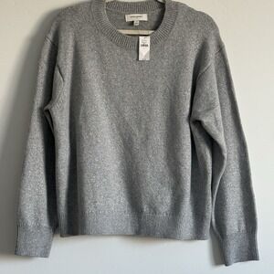 New Banana Republic Womens L Metallic Sweater Crew Neck Cotton Blend Minimalist